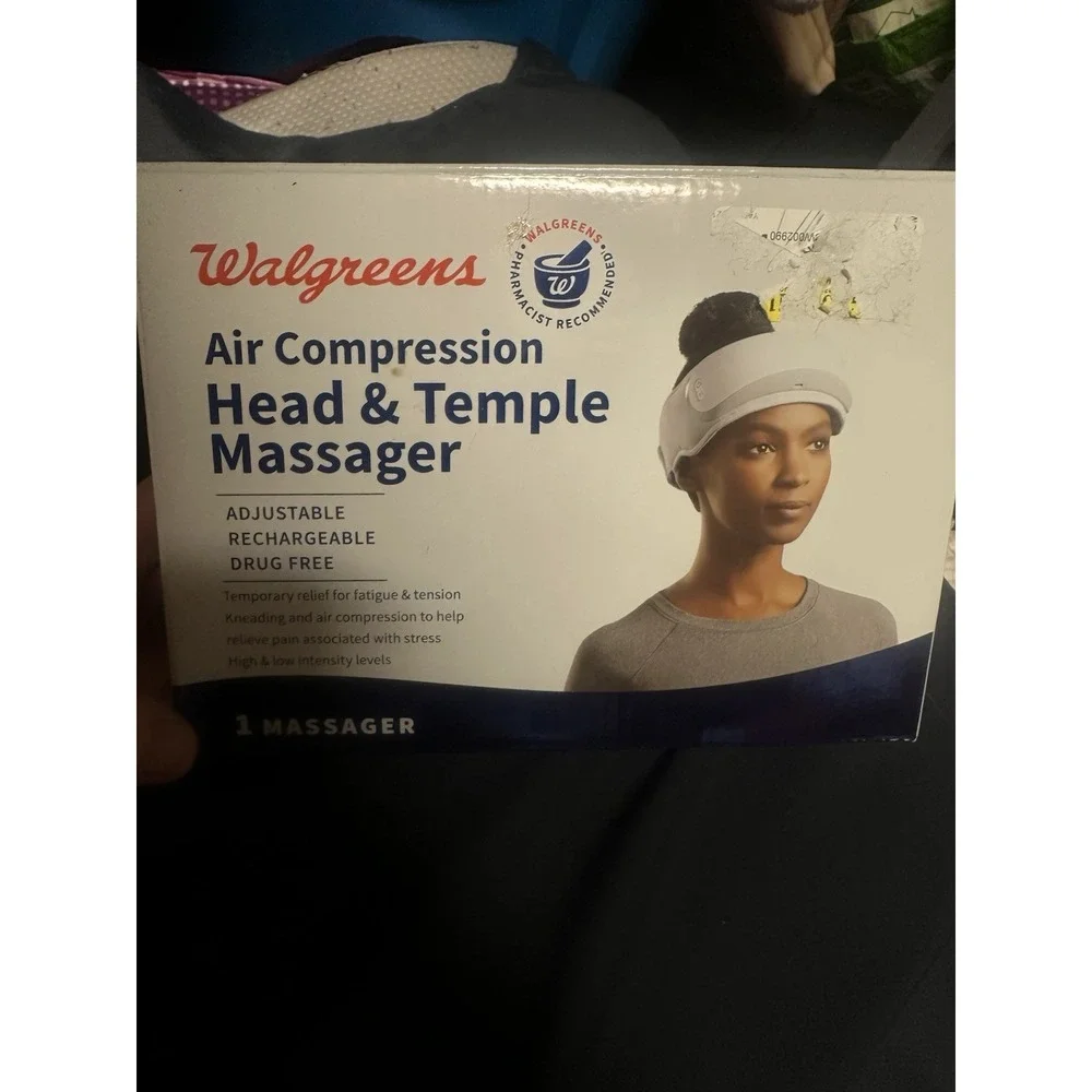 Walgreens Air Compression Head & Temple Massager Tension 509537 Rechargeable